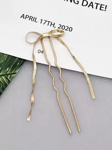 1pc Women Bow Decor Exquisite Hair Pin For Hair Decoration Street Valentine's Day,Hair Accessories,Hairpin Hair Bun Hair Bun Maker Bun Hair Piece Hair Styling Pins
