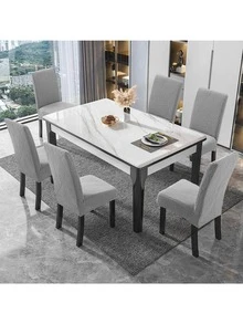 1pc Leaf Jacquard Stretchy Chair Slipcover - Light Grey - View 5