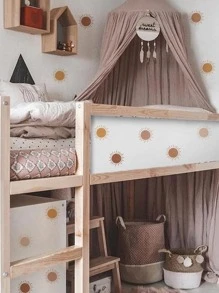 6 miếng dán tường phong cách Boho Sun Nordic trang trí nhà cửa, decal dán tường hình mặt trời tự dính, chống thấm nước, hình hoạt hình phong cách Bohemia, tranh dán tường trang trí nội thất phòng. - Màu be - Xem 3