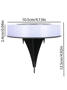 1 đèn sân vườn năng lượng mặt trời ABS, đèn đường năng lượng mặt trời tròn hai tông màu hiện đại chống thấm nước cho sân vườn, đèn chiếu sáng ngoài trời cho lối đi, sân, hiên - Màu vàng - Xem 4