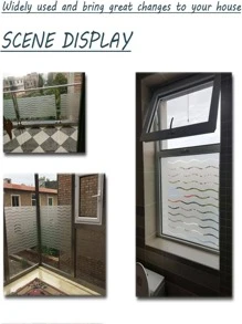 Frosted Stripe Glass Stickers For Office, Bathroom, Electrostatic No-glue Window Film Privacy Protection - White - View 8