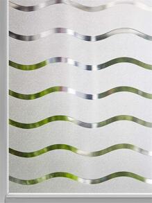 Frosted Stripe Glass Stickers For Office, Bathroom, Electrostatic No-glue Window Film Privacy Protection - White - View 1