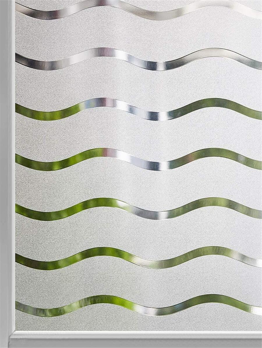 Frosted Stripe Glass Stickers For Office, Bathroom, Electrostatic No-glue Window Film Privacy Protection - White - View 1