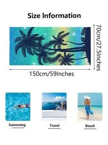 1 chiếc Khăn Đi Biển Họa Tiết Cây Dừa, Khăn Đi Biển Sợi Nhỏ Hiện Đại Cho Ngoài Trời - Nhiều màu - Xem 4