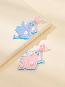 Pendientes largos con diseño de flor fantasma