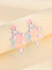 Pendientes largos con diseño de flor fantasma