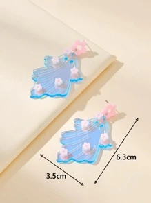 Pendientes largos con diseño de flor fantasma