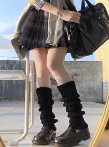 1 Pair Lolita Girl Leg Warmers, Suitable For JK Girl Outfit, Long Tube Leg Warmers