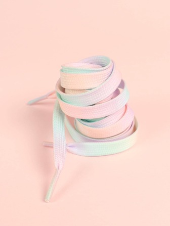 1pair Tie Dye Pattern Shoelaces, Fashion Colorblock Shoelaces For Sneakers