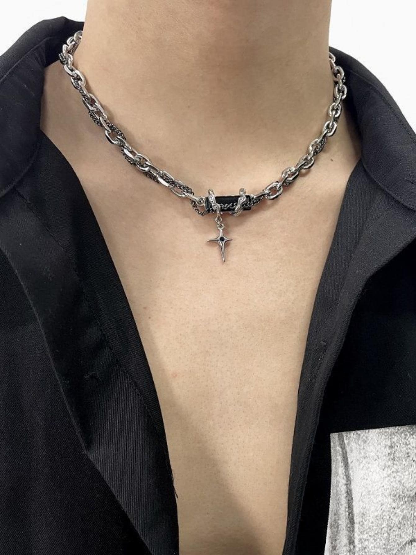 Starlight Charm Chain Necklace For Men Ferroalloy Multicolor - Multicolor - View 1