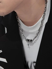 Starlight Charm Chain Necklace For Men Ferroalloy Multicolor - Multicolor - View 3
