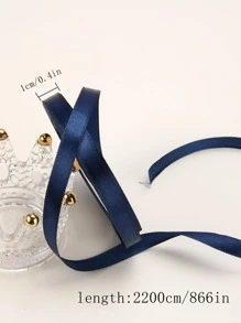 1 rollo de cinta de satén, 25 yardas, para envolver regalos, ramos de flores, embalaje de pasteles, lazos, marcapáginas, decoración de fiestas festivas, decoración de cinta para el Día de San Valentín - Azul Marino - Ver 2