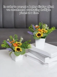 1 件迷人人造向日葵迷你盆栽植物 - 适合家庭、餐厅、桌面、窗台、大堂、花园、假向日葵装饰、家庭和户外装饰，非常适合婚礼和季节性庆祝活动 - 彩色 - 查看 8