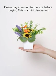 1 件迷人人造向日葵迷你盆栽植物 - 适合家庭、餐厅、桌面、窗台、大堂、花园、假向日葵装饰、家庭和户外装饰，非常适合婚礼和季节性庆祝活动 - 彩色 - 查看 6