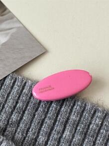 2 chiếc kẹp tóc trang trí hình bầu dục hình chữ cái - Màu Hồng Tươi - Xem 6