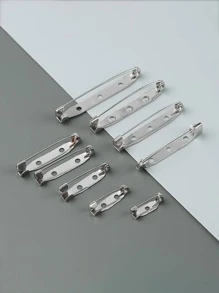 30入組/套時尚不銹鋼DIY別針適合女士適用於珠寶和手錶製作 - 銀色 - 查看 2