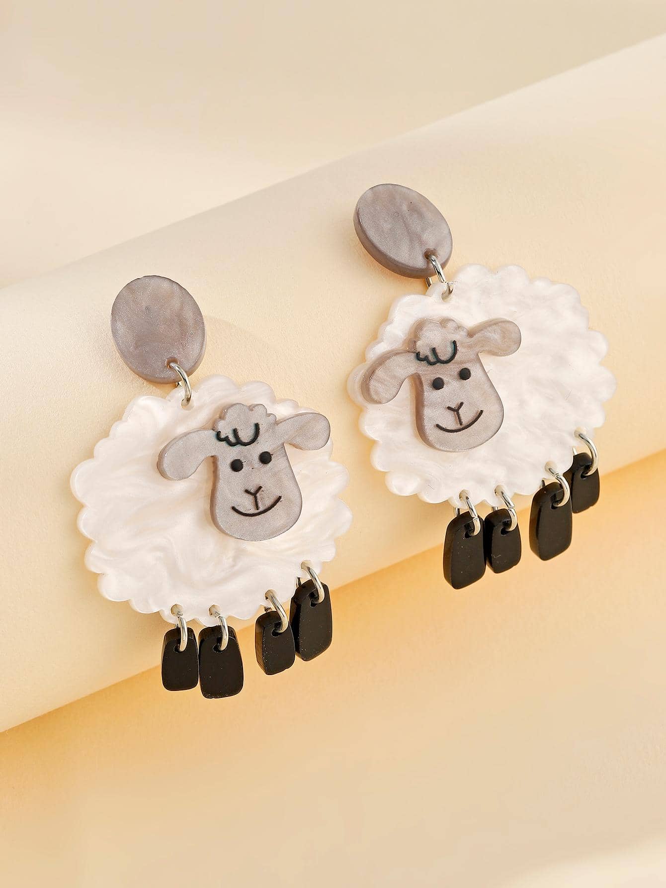 1pair Fashion Sheep Decor Drop Earrings For Women For Daily Decoration - Multicolor - View 1