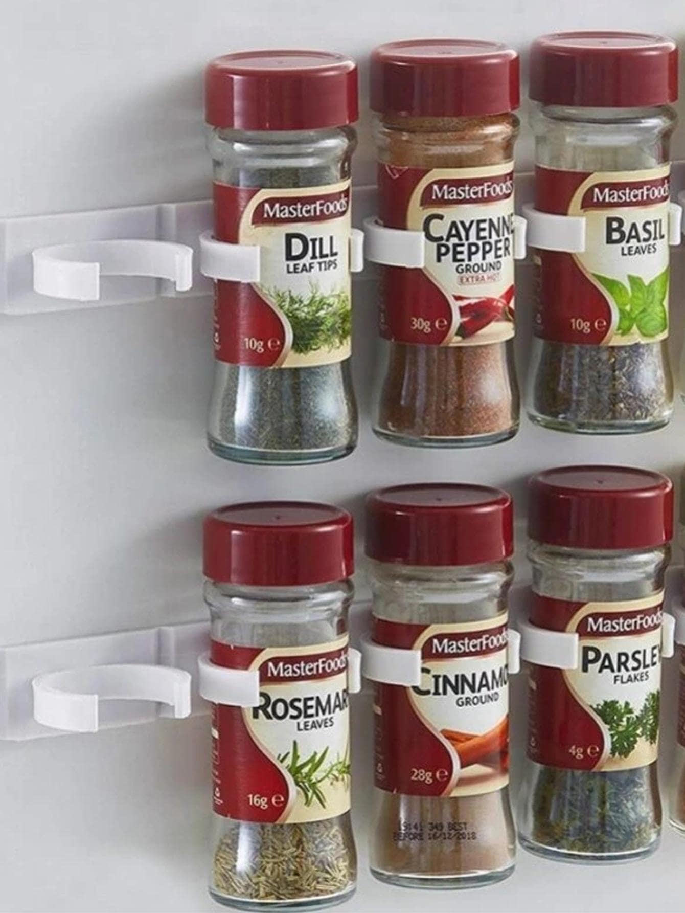 2pcs Wall Mounted Spice Rack - White - View 1