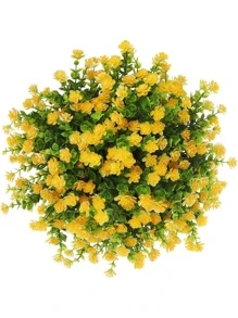1 Hoa giả, Hoa giả bằng nhựa đơn giản để trang trí trong nhà và ngoài trời - Màu vàng - Xem 2