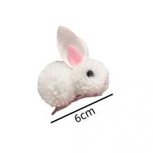 2pcs Fluffy Rabbit Decor Hair Clip - Multicolor - View 3