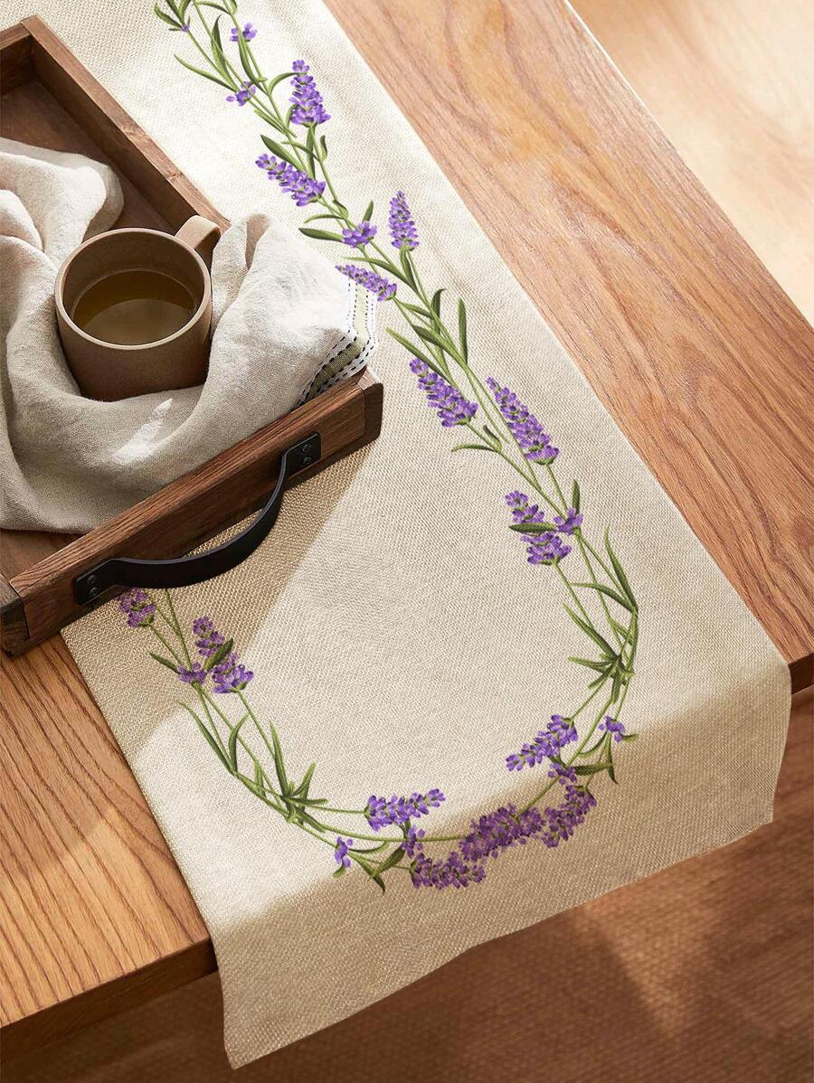 Floral Embroidered Table Runner - Multicolor - View 1