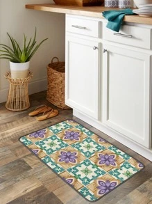 1pc Geometric Print Kitchen Rug - Multicolor - View 4