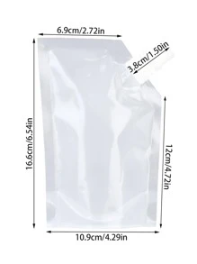 5 chiếc/10 chiếc/20 chiếc Túi đựng đồ uống chống rò rỉ có thể nạp lại và đóng lại 8oz cho trà sữa, sữa, đồ uống và rượu, 250ML - Trong sáng - Xem 2