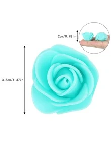 100入組薄荷藍人造花頭家用簡約迷你PE泡沫玫瑰頭 - 薄荷藍 - 查看 4