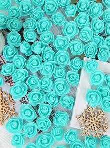100入組薄荷藍人造花頭家用簡約迷你PE泡沫玫瑰頭 - 薄荷藍 - 查看 2