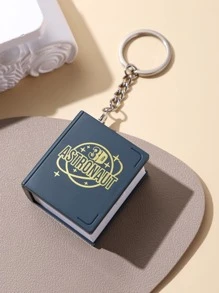 1pc 3d Folded Book Mini Keychain (random Pattern) Brain Teaser Creativity Craft Keyring - Multicolor - View 5