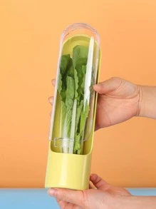 1pc Clear Food Storage Box - Yellow - View 3