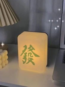 1 pieza Letrero de neón LED ABS neón creativo con diseño de mahjong para casa - Amarillo - Ver 1