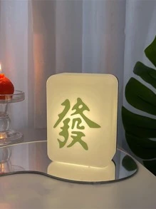 1 pieza Letrero de neón LED ABS neón creativo con diseño de mahjong para casa - Amarillo - Ver 3