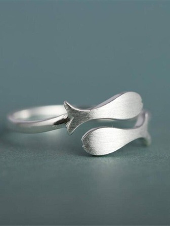 魚尾設計開口戒指