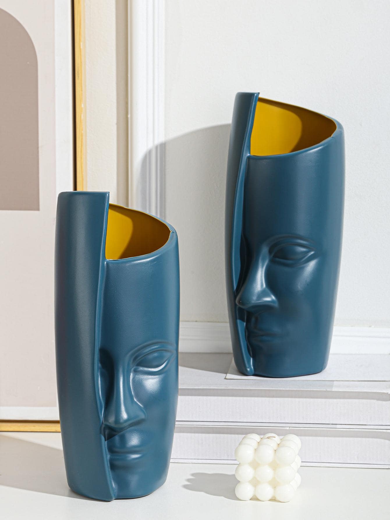 Bình hoa thiết kế hình 1 cái - Màu xanh lam - Xem 1