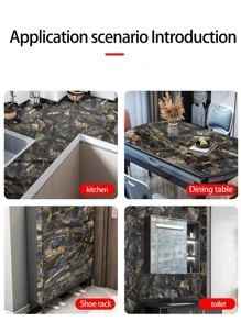 1卷大理石紋樣式自黏式廚房貼紙 - 藏蓝色 - 查看 9