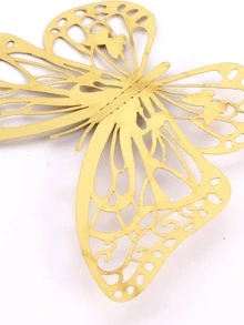 6pcs Hollow Out 3D Butterfly Sticker - Gold - View 2