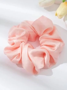 1 dây buộc tóc màu trơn và rộng tối giản & thời trang dành cho nữ - Màu Hồng baby - Xem 2