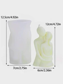 1pc Couple Shaped Candle Mold, White Creative Silicone Candle Mold For DIY - White - View 9