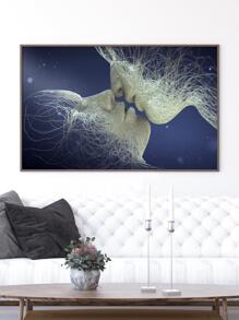 Bức tranh không khung hình nhân vật trừu tượng, bản in nghệ thuật treo tường hiện đại để trang trí nhà cửa - Nhiều màu - Xem 7