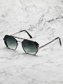 Men Metal Polygon Personality Casual Fashion Glasses For Daily Life Elegant Shades Accessories,School Beach Accessories Glasses Shades Looks Street Style And Suit For Sweater Jacket Sweatshirt Hoodie Leather Pants And Cargo Pants For Summer Beach Vacation,Outdoor,Travel
