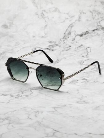 男士金属多边形个性休闲时尚眼镜，适合日常生活优雅色调配饰、学校海滩配饰眼镜色调街头风格，适合毛衣夹克运动衫连帽衫皮裤和工装裤，适合夏季海滩度假、户外、旅行