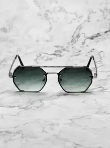 Men Metal Polygon Personality Casual Fashion Glasses For Daily Life Elegant Shades Accessories,School Beach Accessories Glasses Shades Looks Street Style And Suit For Sweater Jacket Sweatshirt Hoodie Leather Pants And Cargo Pants For Summer Beach Vacation,Outdoor,Travel