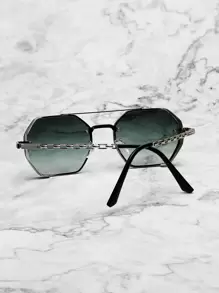 Men Metal Polygon Personality Casual Fashion Glasses For Daily Life Elegant Shades Accessories,School Beach Accessories Glasses Shades Looks Street Style And Suit For Sweater Jacket Sweatshirt Hoodie Leather Pants And Cargo Pants For Summer Beach Vacation,Outdoor,Travel
