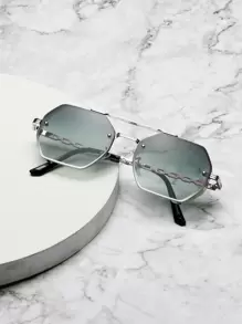 Men Metal Polygon Personality Casual Fashion Glasses For Daily Life Elegant Shades Accessories,School Beach Accessories Glasses Shades Looks Street Style And Suit For Sweater Jacket Sweatshirt Hoodie Leather Pants And Cargo Pants For Summer Beach Vacation,Outdoor,Travel