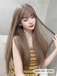 7JHH WIGS Light Brown Wig For Women Long Straight Wig With Bangs Natural Looking Synthetic Fiber Wigs For Girls Daily Party School Use 22 Inch - Brown - View 4