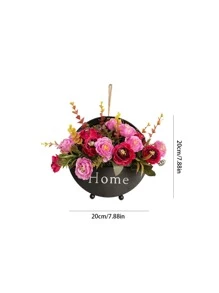 Maceta blanca para flores montada en la pared de estilo doméstico, decoración de pared de hierro de estilo nórdico para plantas, decoración del hogar, 1 pieza - Blanco - Ver 6