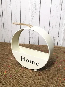 Maceta blanca para flores montada en la pared de estilo doméstico, decoración de pared de hierro de estilo nórdico para plantas, decoración del hogar, 1 pieza - Blanco - Ver 10