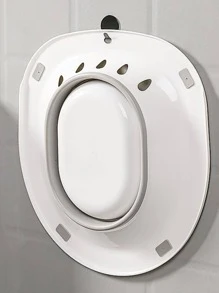 1pc Two Tone Foldable Toilet Seat Cover Bathroom Decor - Multicolor - View 5