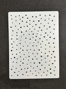 1pc Heart Hollow White Drawing Stencil, Simple Multi-purpose Painting Template For Drawing, DIY Craft - White - View 1